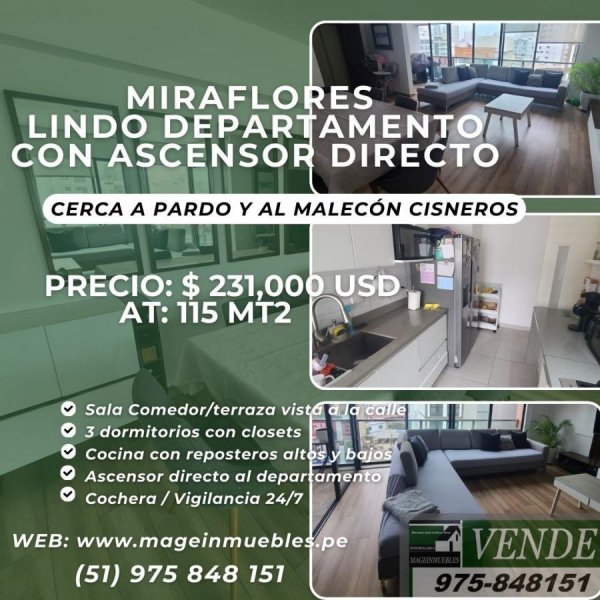 Departamento en Venta en  Miraflores, Lima